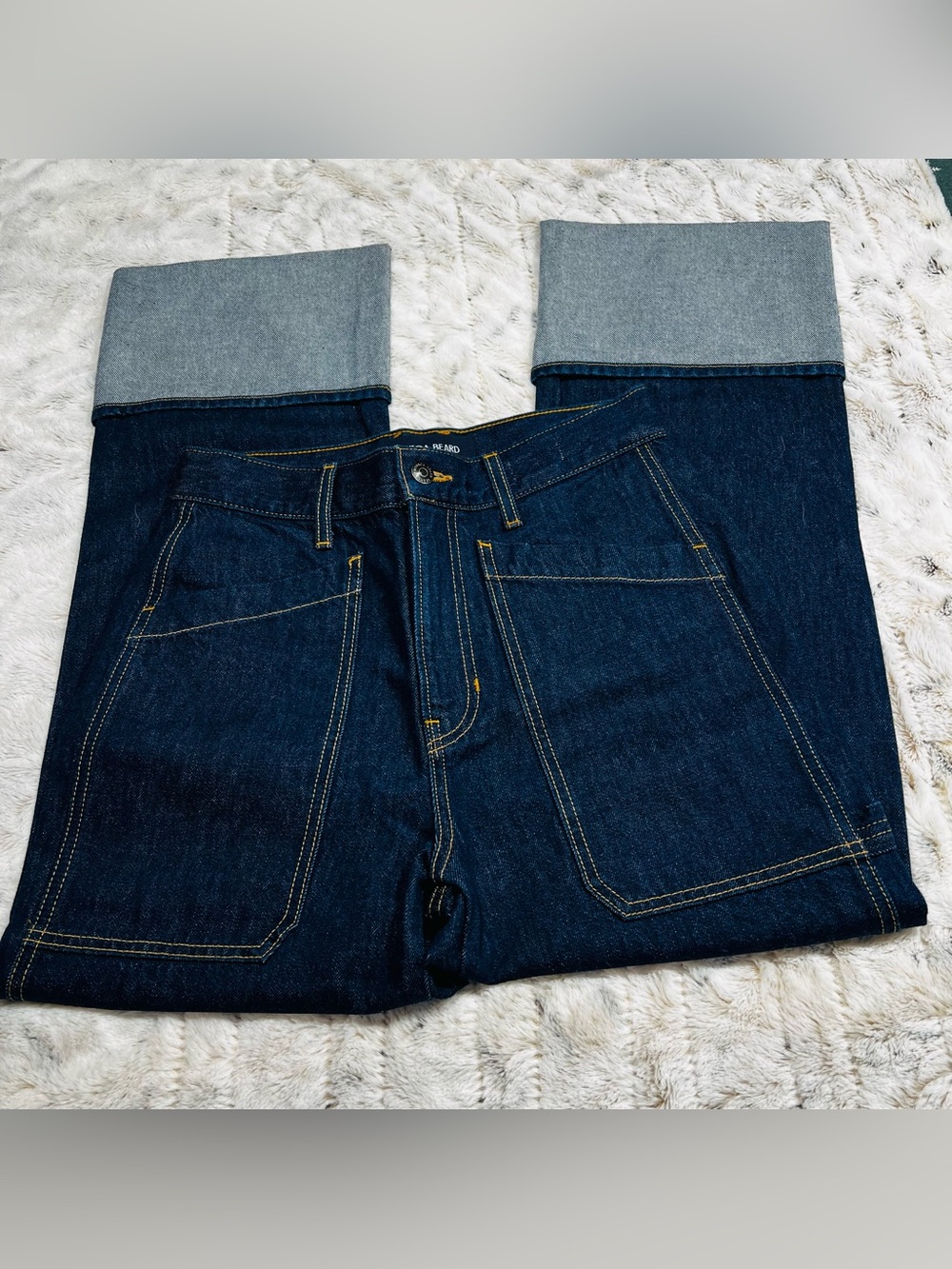 NWOT Veronica Beard Dylan High-Rise Straight Cuffed Jeans Sz-28 - Picture 2 of 8